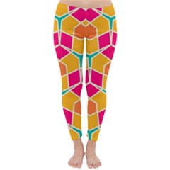 Shapes in retro colors pattern Winter Leggings