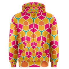 Shapes in retro colors pattern Men s Zipper Hoodie