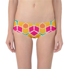 Shapes In Retro Colors Pattern Classic Bikini Bottoms