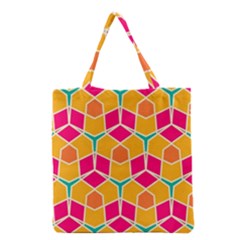 Shapes In Retro Colors Pattern Grocery Tote Bag