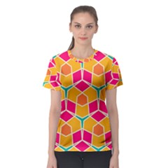 Shapes In Retro Colors Pattern Women s Sport Mesh Tee