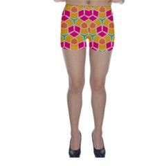 Shapes In Retro Colors Pattern Skinny Shorts