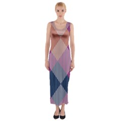 Argyle Variation Fitted Maxi Dress