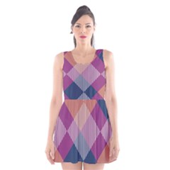 Argyle Variation Scoop Neck Skater Dress