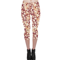 Officially Sexy Coffee & Cream Cracked Pattern Capri Leggings  by OfficiallySexy