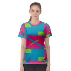 Rectangles And Diagonal Stripes Women s Sport Mesh Tee