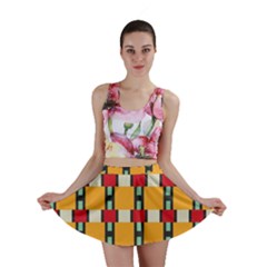 Rectangles And Squares Pattern Mini Skirt