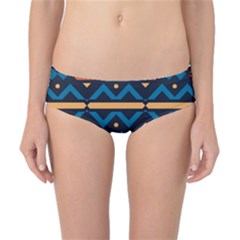 Rhombus  Circles And Waves Pattern Classic Bikini Bottoms by LalyLauraFLM