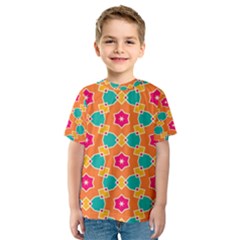 Pink Flowers Pattern Kid s Sport Mesh Tee