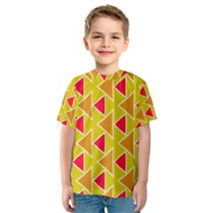 Red Brown Triangles Pattern Kid s Sport Mesh Tee