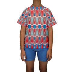 Rhombus And Ovals Chains  Kid s Short Sleeve Swimwear