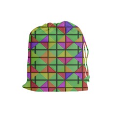 3d Rhombus Pattern Drawstring Pouch by LalyLauraFLM