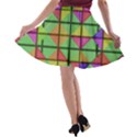 3D rhombus pattern A-line Skater Skirt View2