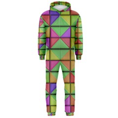 3d Rhombus Pattern Hooded Jumpsuit (men) by LalyLauraFLM