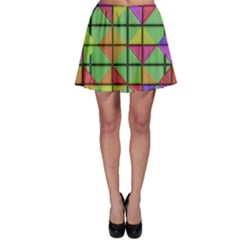 3d Rhombus Pattern Skater Skirt by LalyLauraFLM