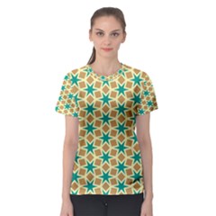 Stars And Squares Pattern Women s Sport Mesh Tee