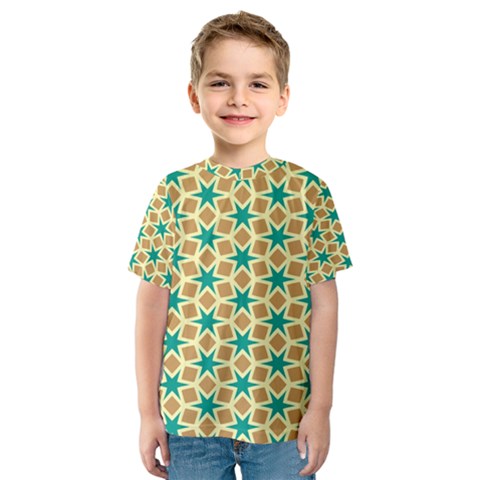 Stars And Squares Pattern Kid s Sport Mesh Tee by LalyLauraFLM