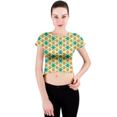 Stars And Squares Pattern Crew Neck Crop Top by LalyLauraFLM