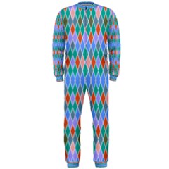 Pastel Rhombus Patternonepiece Jumpsuit (men) by LalyLauraFLM