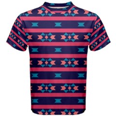 Stripes And Other Shapes Pattern Men s Cotton Tee