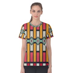 Rhombus And Stripes Pattern Women s Cotton Tee