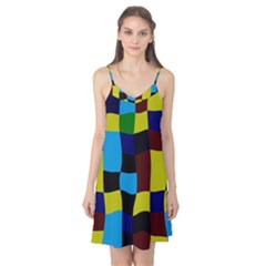 Distorted Squares In Retro Colors Camis Nightgown