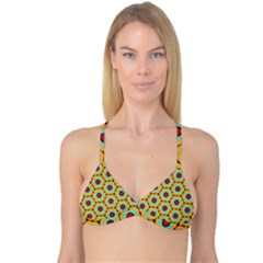 Floral Pattern Reversible Tri Bikini Top