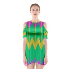 Chevrons Women s Cutout Shoulder Dress