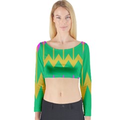 Chevrons Long Sleeve Crop Top