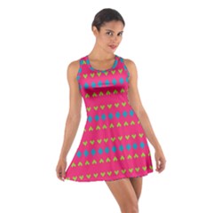 Hearts And Rhombus Pattern Cotton Racerback Dress