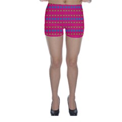 Hearts And Rhombus Pattern Skinny Shorts