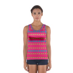 Hearts And Rhombus Pattern Women s Sport Tank Top