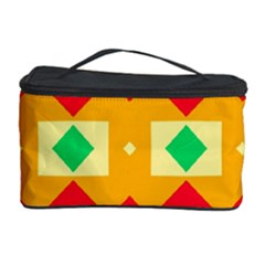 Green Red Yellow Rhombus Pattern Cosmetic Storage Case