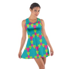 Triangles Honeycombs And Other Shapes Pattern Cotton Racerback Dress