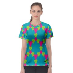 Triangles Honeycombs And Other Shapes Pattern Women s Sport Mesh Tee