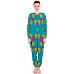 Triangles Honeycombs And Other Shapes Pattern Onepiece Jumpsuit (ladies)