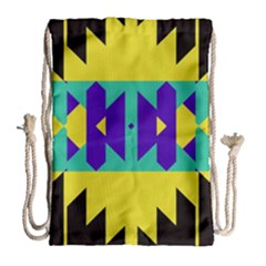 Tribal Design Large Drawstring Bag