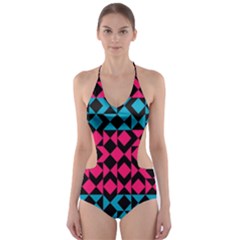 Rhombus And Trianglescut-out One Piece Swimsuit