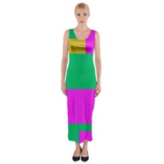 Rectangles And Other Shapes Fitted Maxi Dress