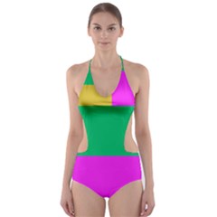 Rectangles And Other Shapes Cut-out One Piece Swimsuit