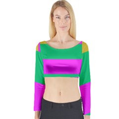 Rectangles And Other Shapes Long Sleeve Crop Top