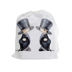 Little Groom And Groom Drawstring Pouches (extra Large)