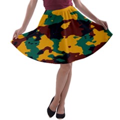 Camo Texture A-line Skater Skirt