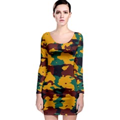 Camo Texture Long Sleeve Bodycon Dress by LalyLauraFLM