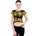 Camo texture Crew Neck Crop Top View1