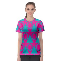 Triangles And Honeycombs Pattern Women s Sport Mesh Tee