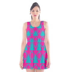 Triangles And Honeycombs Pattern Scoop Neck Skater Dress