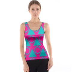 Triangles And Honeycombs Pattern Tank Top