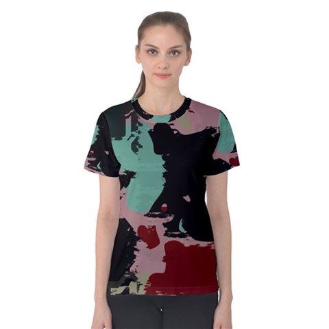 Retro Colors Texture Women s Cotton Tee by LalyLauraFLM