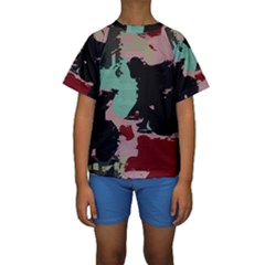 Retro Colors Texture  Kid s Short Sleeve Swimwear